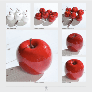 Glamour Apples Christmas Decoration Ornaments Red White