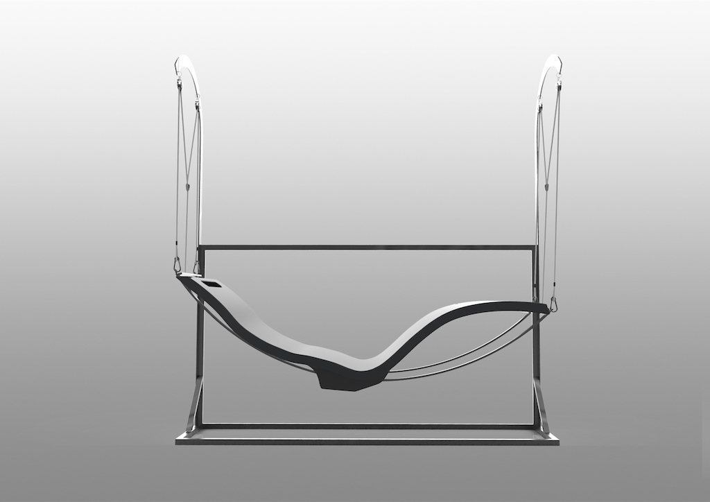 Modern Hanging Chaise Lounger with Base - Image 2