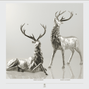 Silver White Reindeer Christmas Decoration Accessories