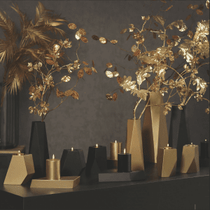 Modern Candle Holders Golden Design